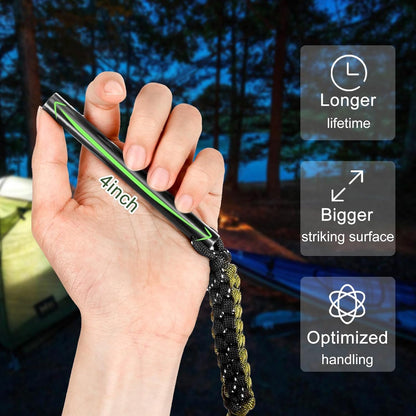 4 Pack Ferro Rod Fire Starter Flint Fire Starter Survival Tool Flint and Steel Fire Starter Kit 6-in-1, Portable Ferro Rod Striker with Paracord Handlead for Campfires Survival Emergency Kit