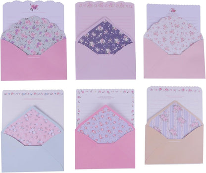32 Cute Lovely Kawaii Special Design Writing Stationery Paper+16 Envelope 3.45 x5.4 Inch +1 Seal Sticker(Flower)