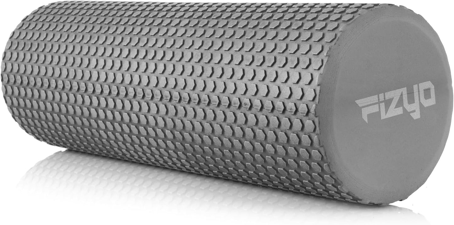 Fizyo Fascia Roller - Pilates Roller for Fascial Massage, Yoga Roller for Spine, EVA Roller for Fitness, Yoga and Rehabilitation, Grey, 45 x 15 cm