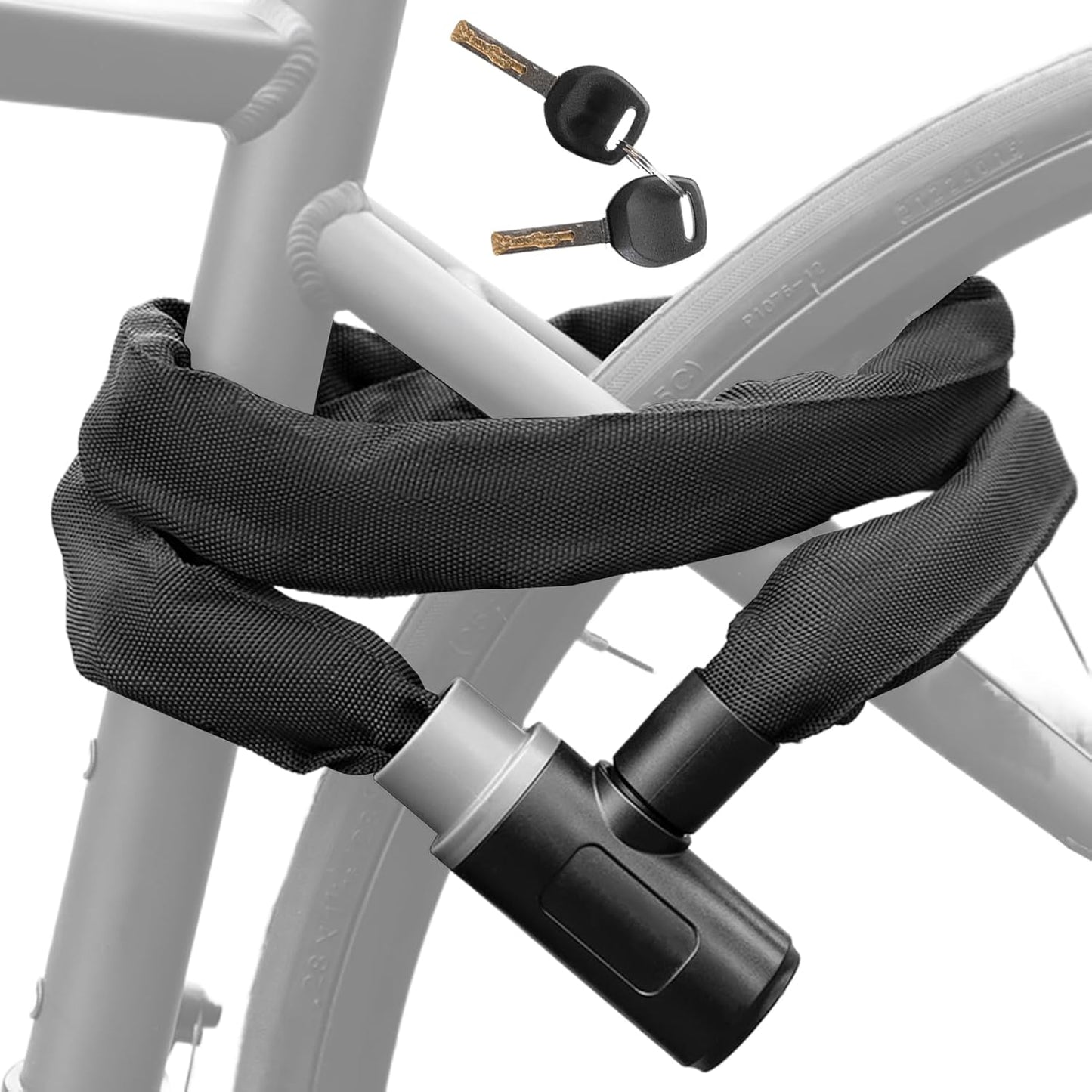 Heavy Duty Chain Lock for Scooters and Electric Bikes, High-Security Anti-Theft Locking Tool with Steel Links for Urban Commuters and Personal Transportation Safety, 1 Set