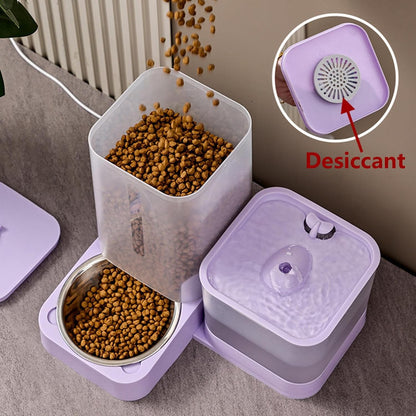 Automatic Pet Feeder,Dog Food Dispenser Automatic Feeder - Drinker Waterer Large Capacity Pet Supplies, Storage Container for Kitten Puppy Feeding Watering
