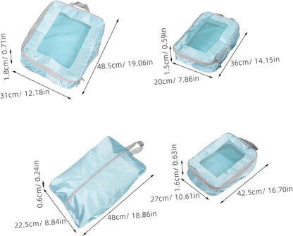 BESTYASH 5Pcs Compression Packing Cubes Set for Travel Space Saving Organizers for Clothes Shoes Toiletries Electronics Bags for Efficient Luggage Organization