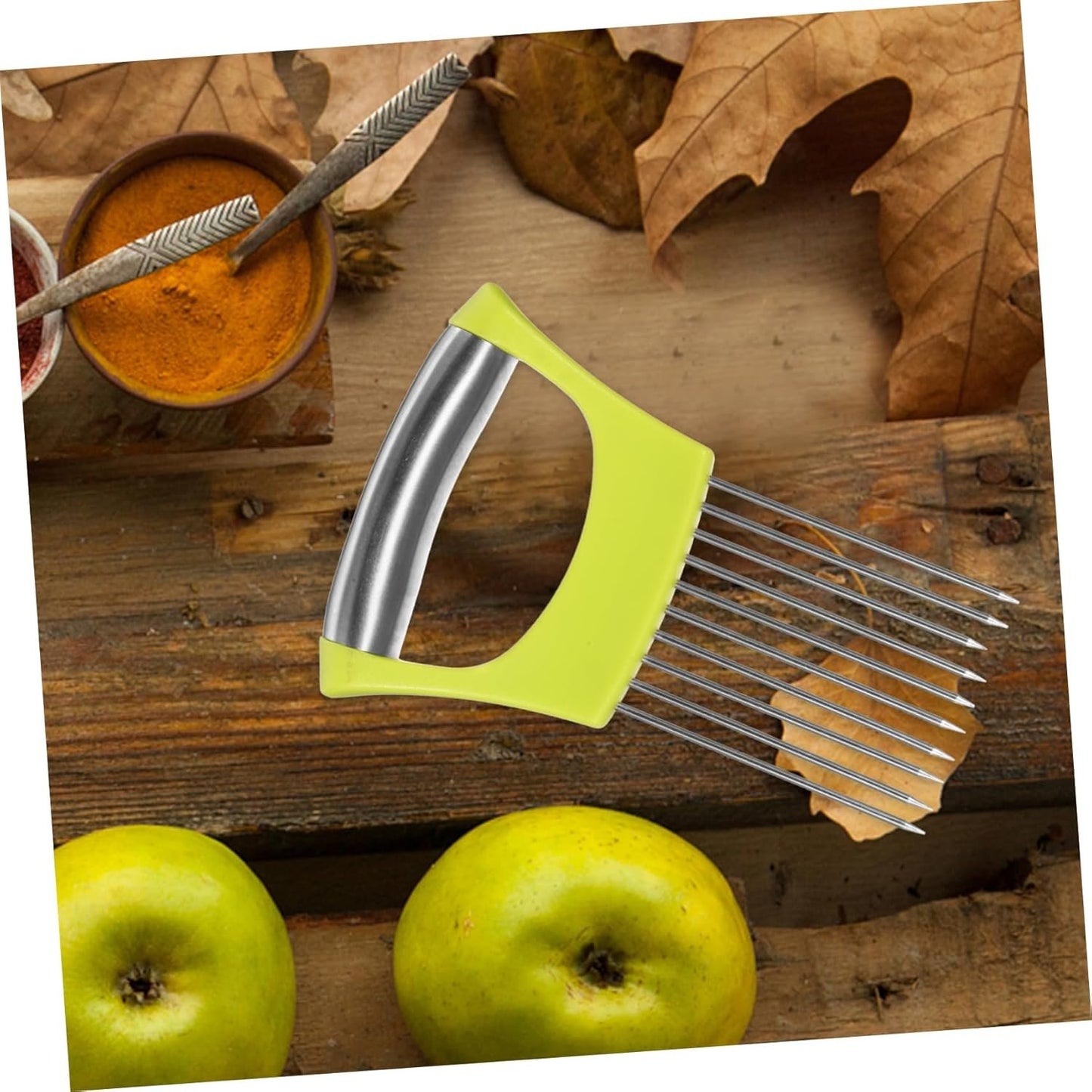 MOKKHNB 2pcs Stainless Steel Onion Holder Slicer Tool for Even Vegetable Slicing for Onion Lemon Tomato and Potato Preparation Reliable Kitchen Helper for Effortless Food Prep