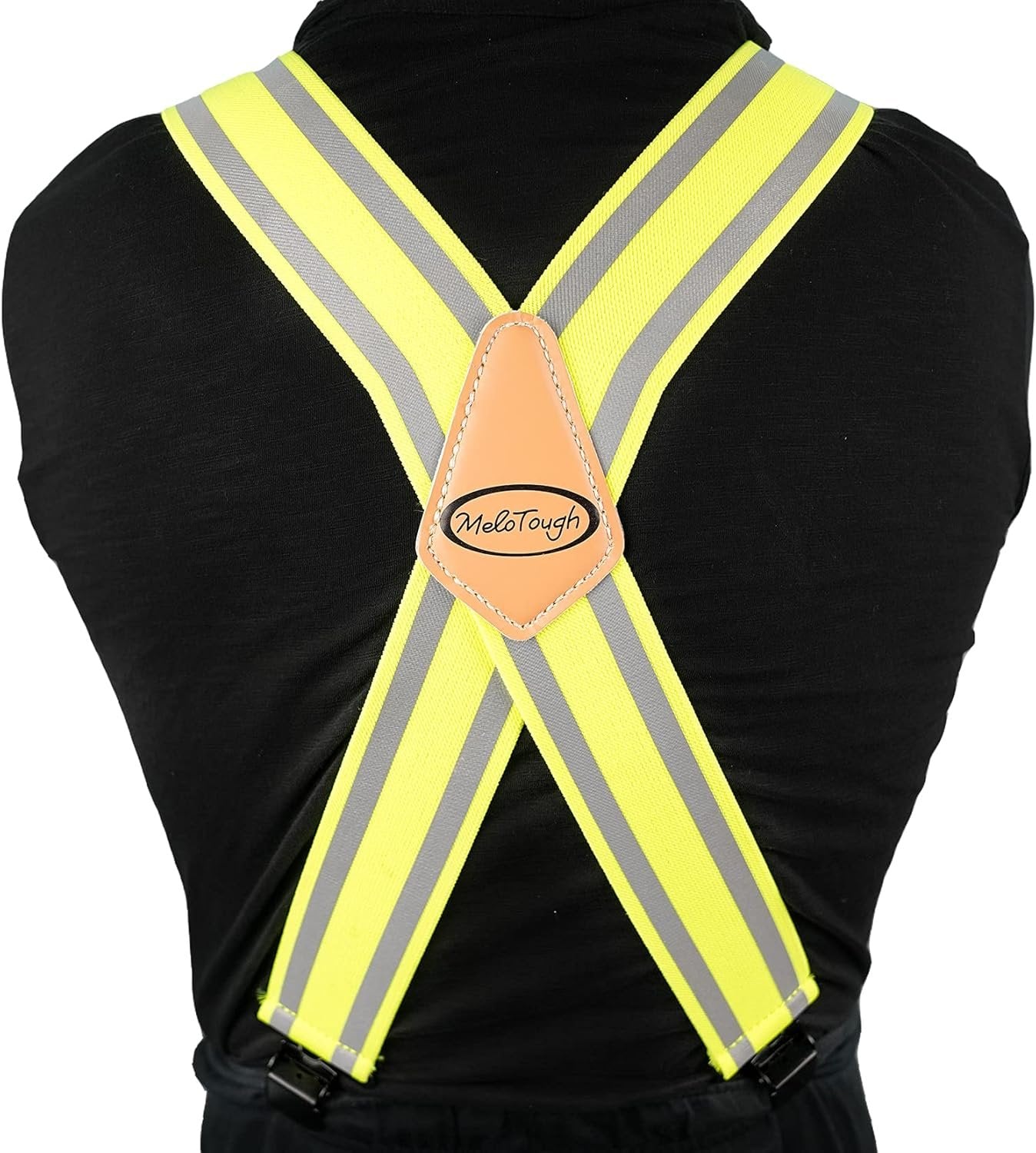 MELOTOUGH Reflective Safety Suspenders|Work Suspenders with Hi Viz Reflective Strip Hold Up Tool Belt Suspenders