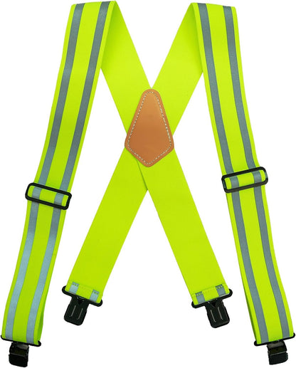 MELOTOUGH Reflective Safety Suspenders|Work Suspenders with Hi Viz Reflective Strip Hold Up Tool Belt Suspenders