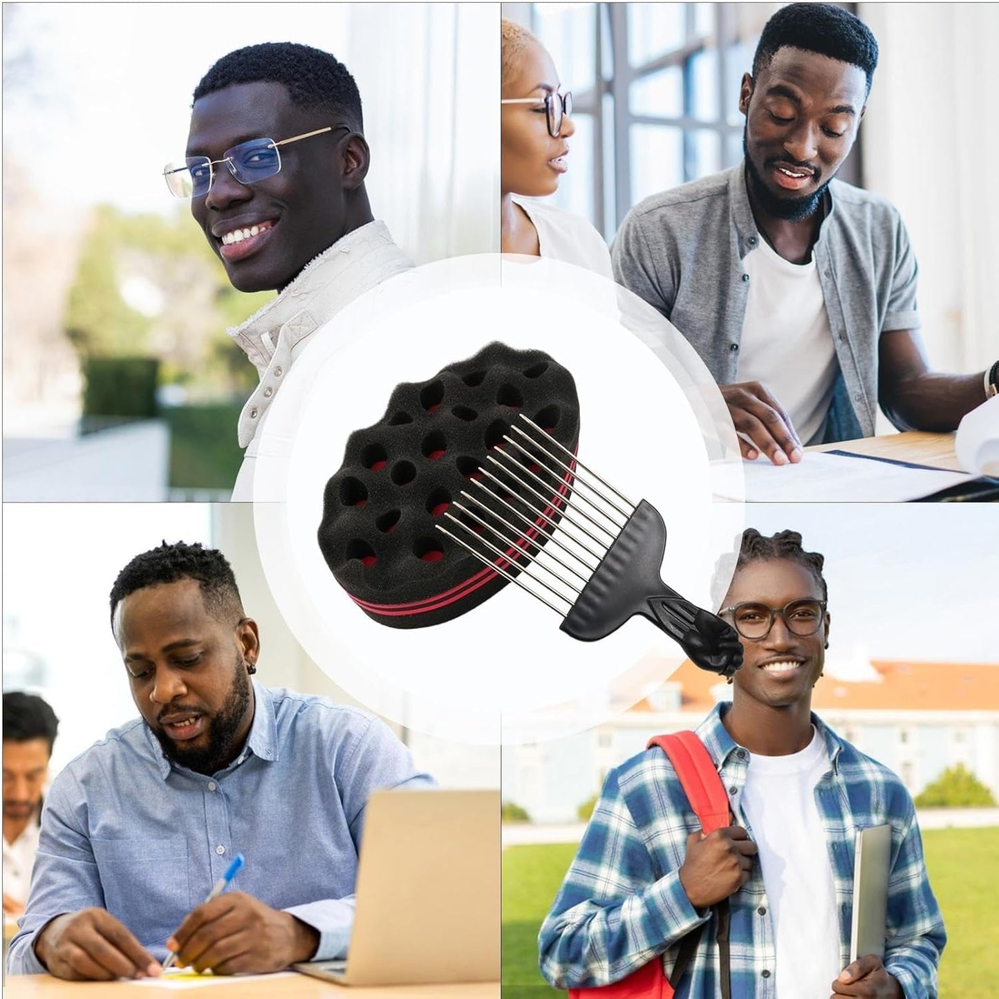 Big Holes Sponge Hair Brush - Twist Sponge For Hair | Waving Forming Dreadlock Defining Comb For Salon Homemade Grooming Barber Outdoor Travel, Dreadlock Brush, Dreadlock Defining Comb