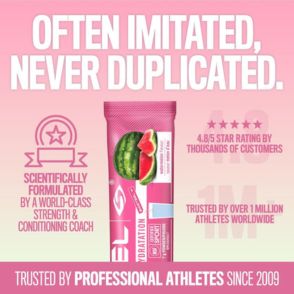 BioSteel Hydration Mix, Proudly Canadian - Great Tasting Hydration with Zero Sugar, and No Artificial Flavours or Preservatives, Watermelon Flavour, 12 Single Serving Packets