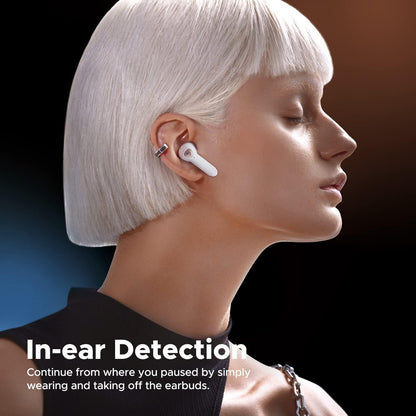 SoundPEATS Wireless Earbuds with Hi-Res Audio, Air3 Deluxe HS Semi in-Ear Headphones with LDAC, ENC Clear Call, APP Control, 14.2mm Large Driver, Game Mode, in-Ear Detection, Total 20H (White)