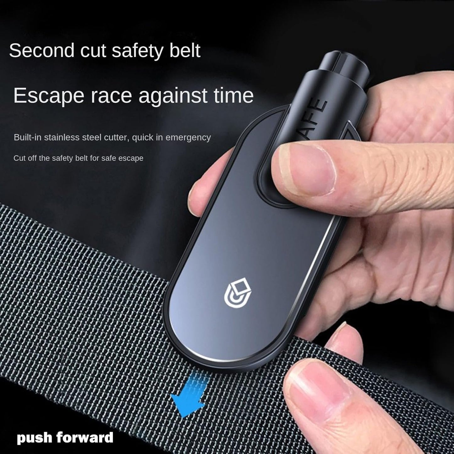 Window Glass Breaker Seatbelt Cutter Hammerdex Emergency Car Escape Survival Stuff Tool Gadgets Safety Kit, Black