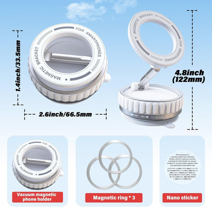 KTEBO Strong Magnetic Phone Holder for Your Car, 360° Adjustable Car Phone Holder for iPhone Magsafe, Additional 3 Spare Magnetic Rings Worry-Free Replacement of Phone Cases - Suitable for All Phones