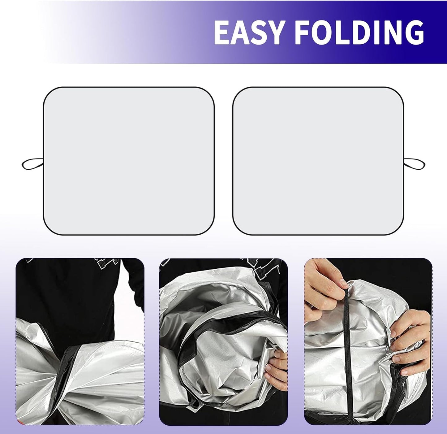 2PCS Square Sun Shade for Car Windshield,Foldable Car Windshield Sun Shade for Blocking Sunlight Exposure,Universal Car Sun Shade Windshield Interior Accessories for Truck,SUV (2PCS Square-S)