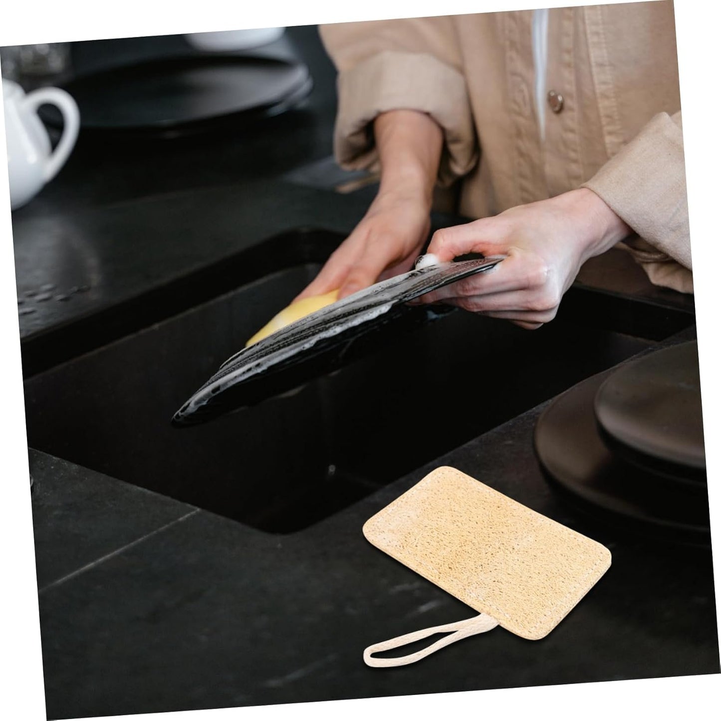 Beavorty Kitchen Loofah Scrubber Thickened Dishwashing Sponge for Kitchen Cleaning Multi Functional Loofah