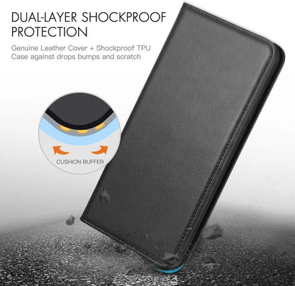 FORZARMOR for Motorola Moto G75 5G (6.78 Inch) Case Wallet Cover PU Leather Pockets Shockproof Magnetic Flip Card Holder (for Moto G75 5G, Black)