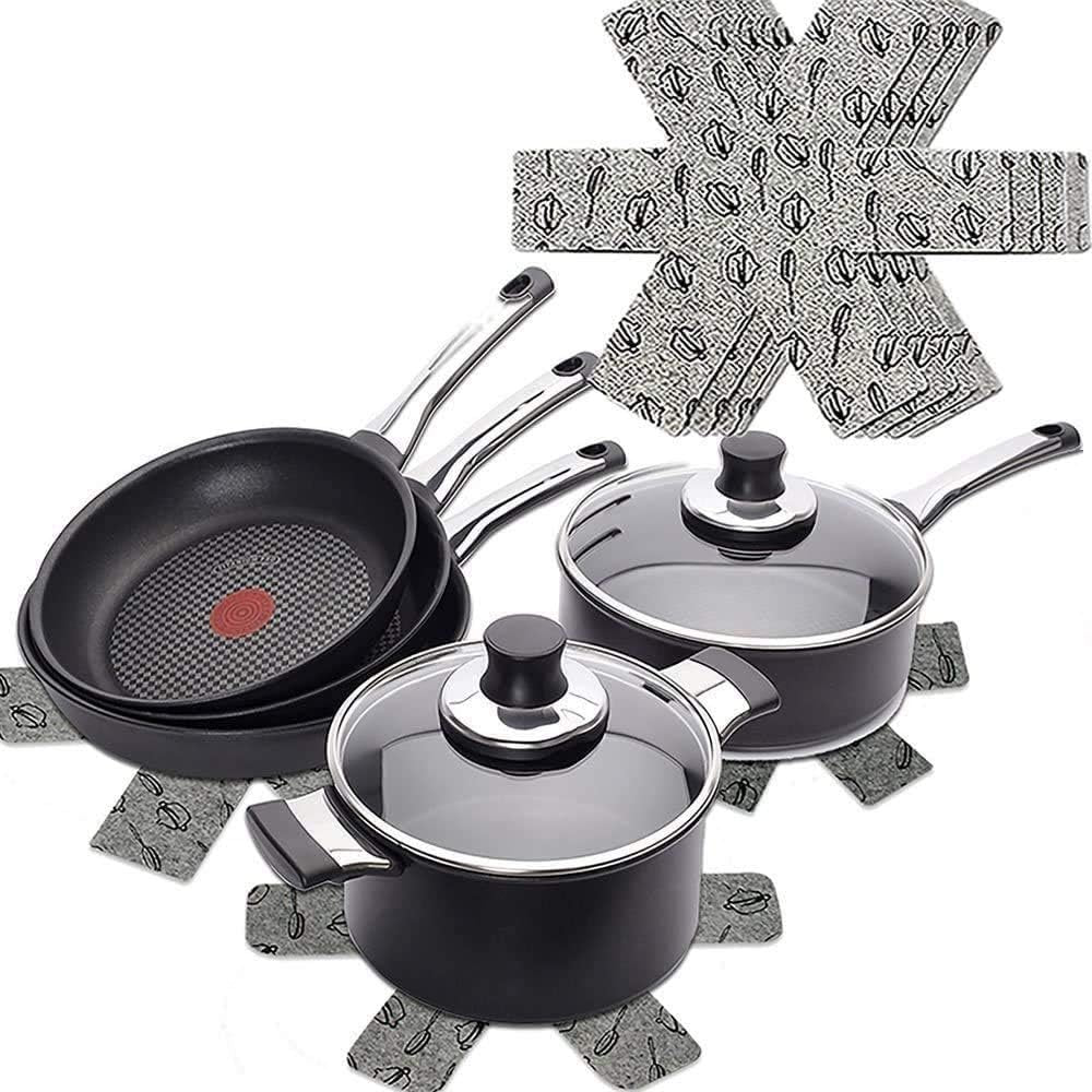 Pot or Pan Protectors,Pots and Pans Dividers,Pans Separator,Cookware Protector Set,Larger Thicker Pan Protector, 9Pcs 3 Different Sizes Separate and Protect Surfaces of Your Cookware for Home