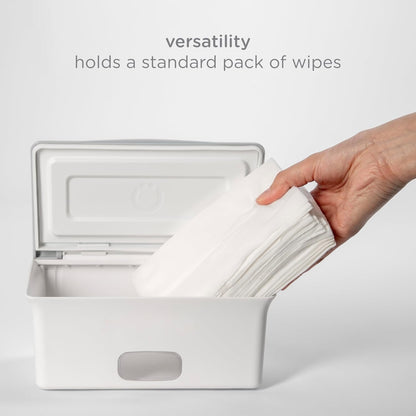 Ubbi Baby Wipes Dispenser with Weighted Plate and Secure Seal, Nursery and Baby Registry Essential to Keep Wipes Fresh, Open Water