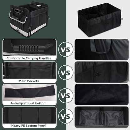 AOPHY Trunk Organizer for Car, 95L Large Capacity Storage with Non-Slip Bottom Strips and 2 Retractable Straps, Cargo Organizer for Suv, Truck, Sedan, Waterproof Portable Car Organizers for Women Men
