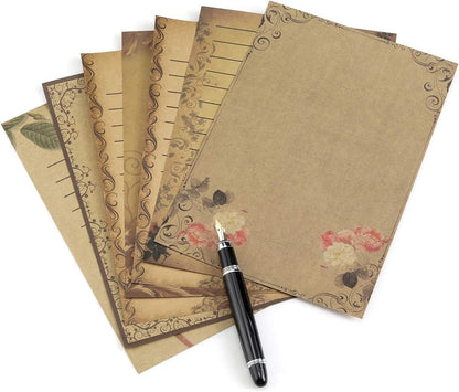 Yoption 56 Sheet Vintage Stationery Paper, Antique Old Fashion Writing Paper for Invitations, Scrapbooking, Penpal, Calligraphy, 7 Design (Writing Stationery Paper Letter Set)