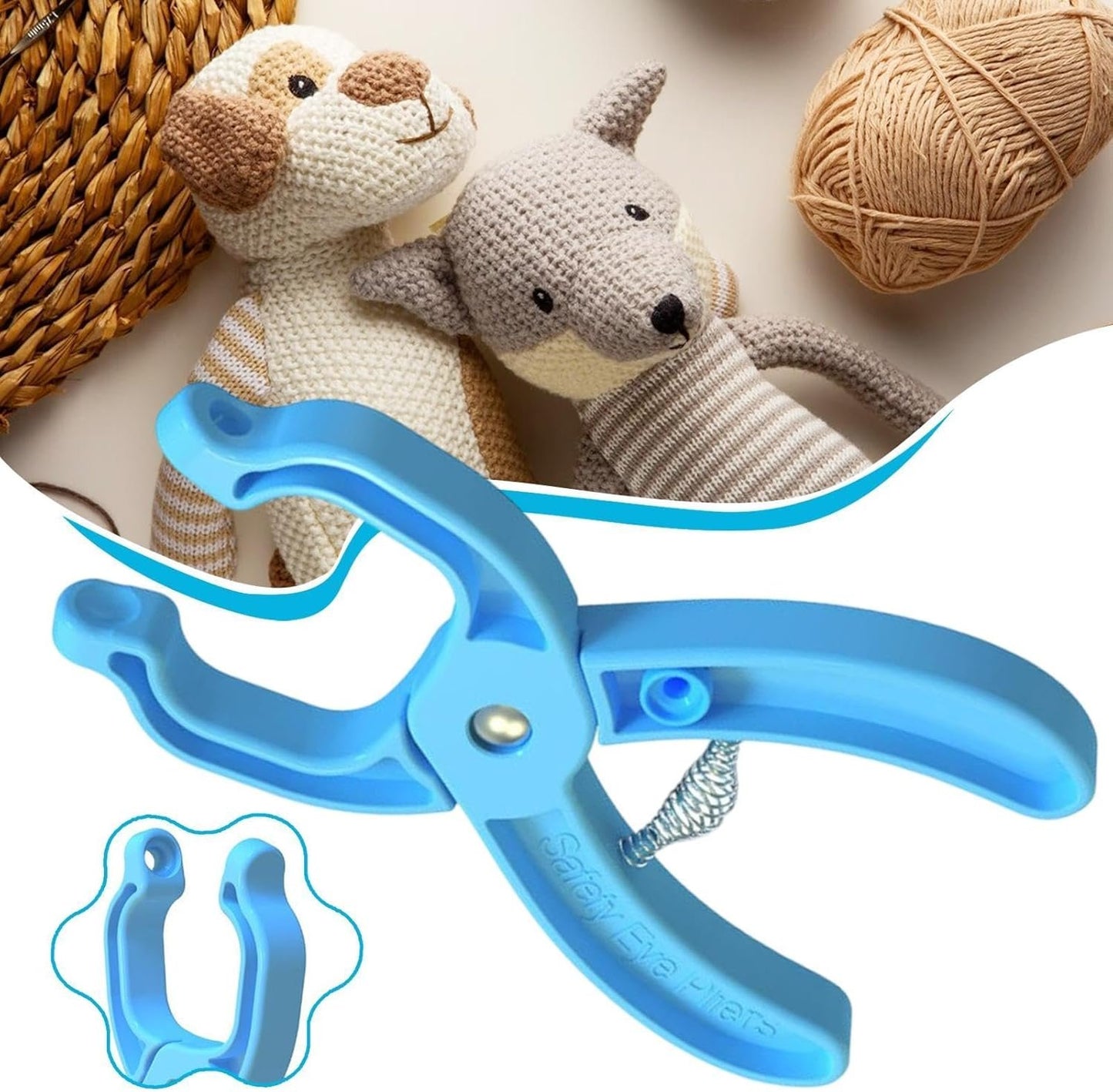 Gupcaqosjw Safety Eye Tool, Safety Eye Tool Pliers Auxiliary Tool, Eye Installation Tool, Doll Making Supplies for Washers, Stuffed Animal Eyes