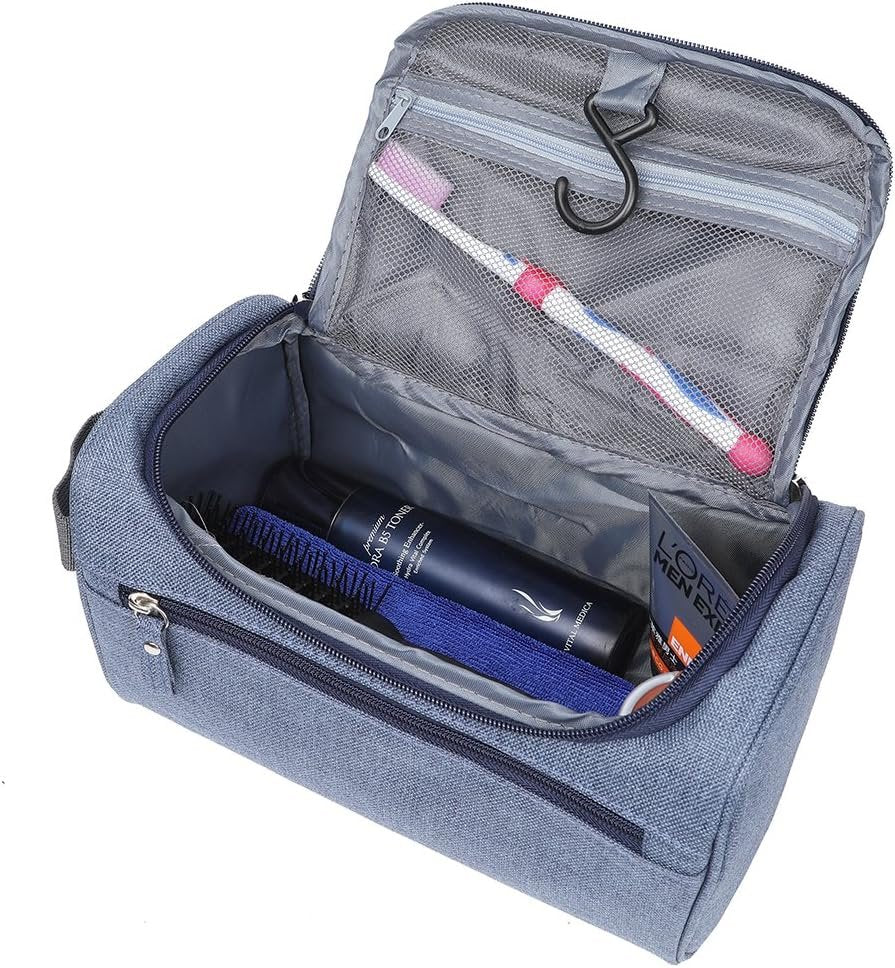 EGOGO Toiletry Bag Travel Overnight Wash Gym Shaving Bag Travel Makeup Organizer with Hanging Hook for Men and Women Ladies E528-3 (Grey)