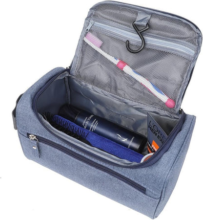 EGOGO Toiletry Bag Travel Overnight Wash Gym Shaving Bag Travel Makeup Organizer with Hanging Hook for Men and Women Ladies E528-3 (Grey)
