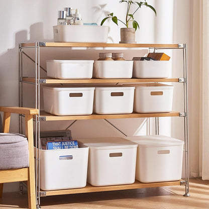 GMYMTM 6-Pack Heavy-Duty Plastic Storage Bins (2XXL 2L 2M) with Lids - Multi-Use Organiser for Garage, Laundry, Pantry, Bathroom & Toys Durable Stackable Design