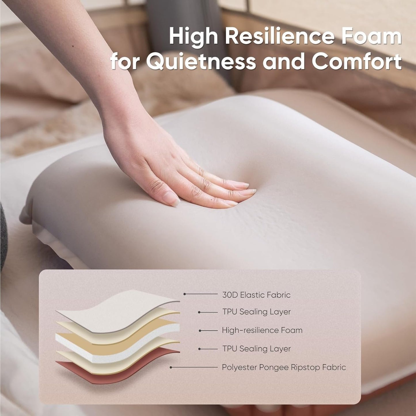 Naturehike Camping Pillow with Memory Foam, Self-Inflating Portable Pillow, Camping Essentials, Ergonomic for Neck Support, Travel Pillows for Camping, Airplanes, Hiking, Backpacking, Hammock