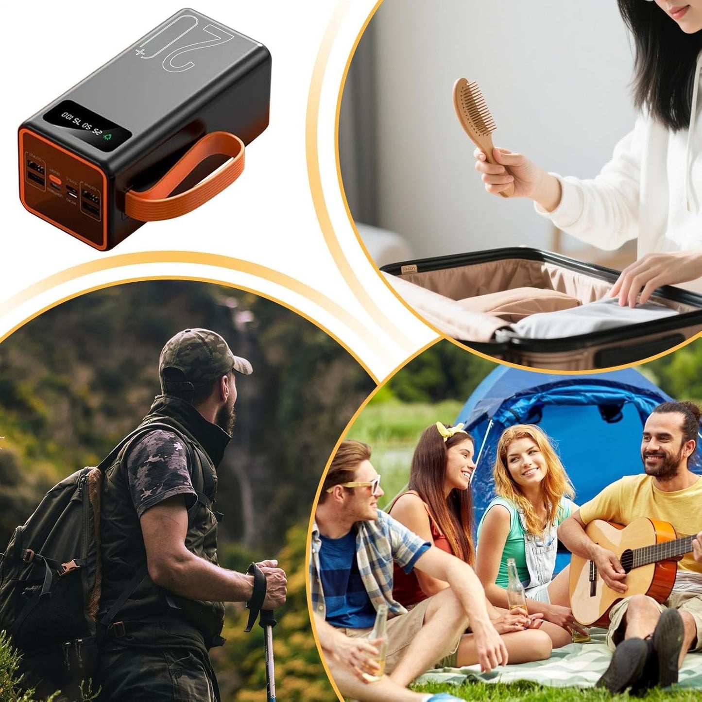 Solar Power Bank, Portable Cell Phone Charger, Long-Lasting External Battery Pack, 5.83x2.8x1.89 Inches, Compact Idealfor Charging Devices During Outdoor Camping and Hiking