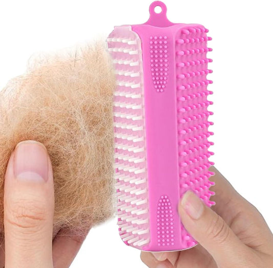 Bath Brush Dogs, Silicone Grooming Tool, Deep Cleaning Soft Bristles, 5.12x1.77x1.77 inches, Gentle Massage Design, Suitable Small and Medium, Puppies, Cats, Ideal for Indoor Use