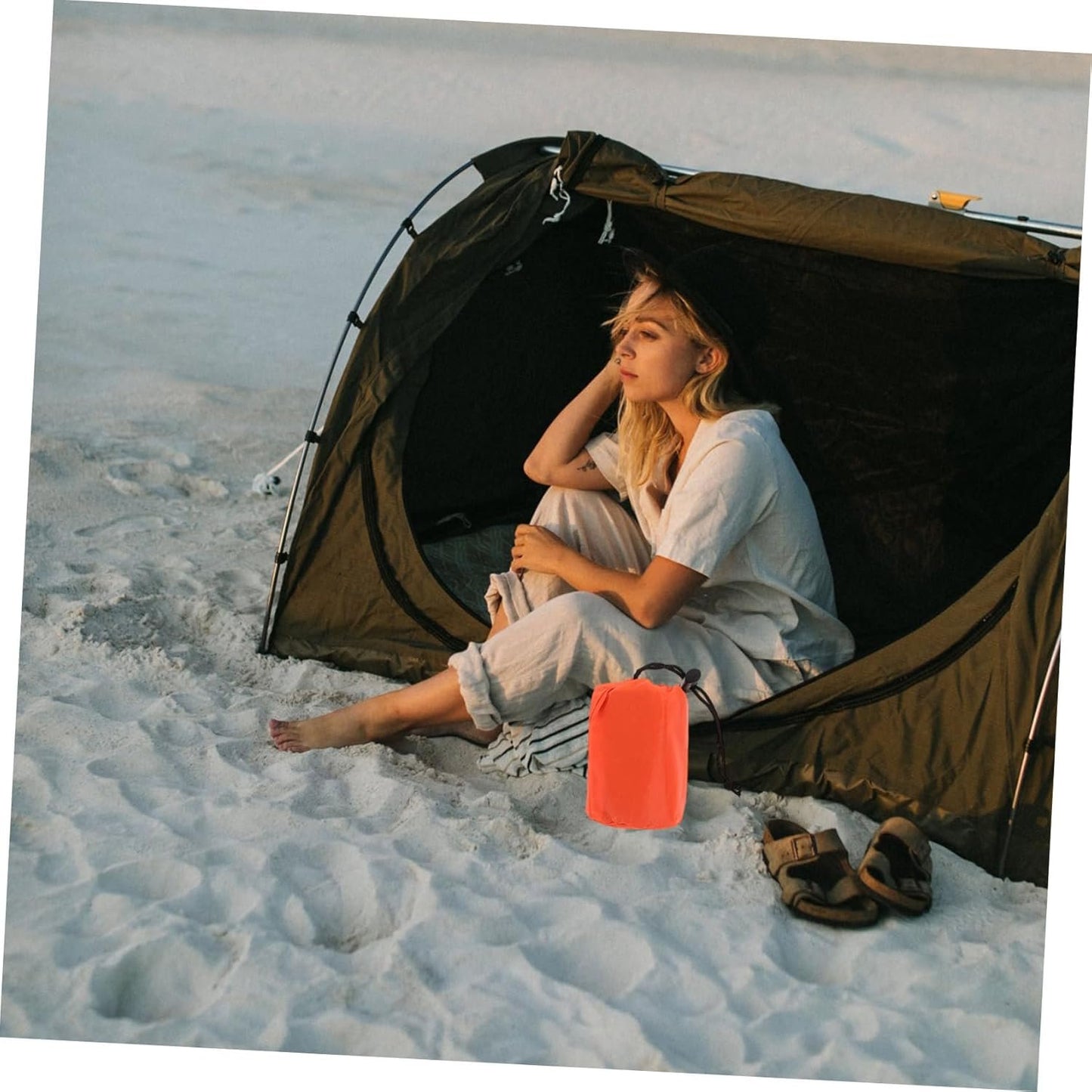 Sosoport Thermal Sleeping Portable Survival Tent Warm Sleeping Camp Tent Bivy Sack Blanket for Outdoor Hiking