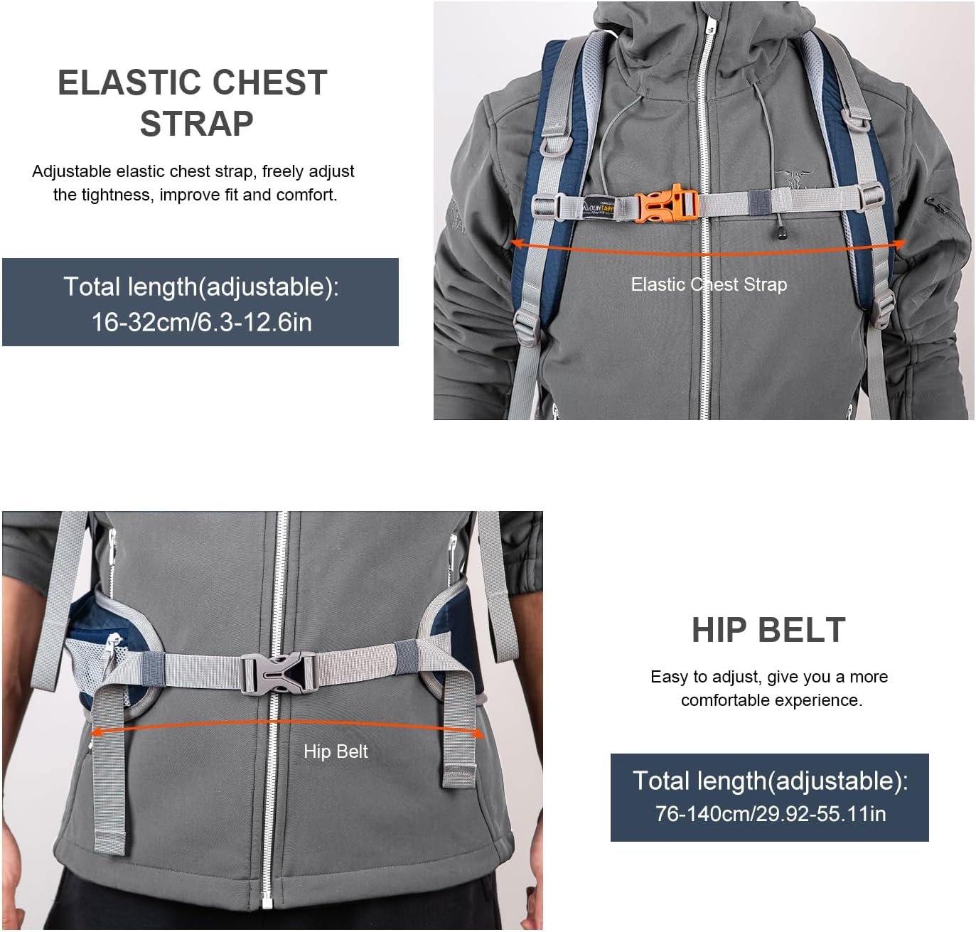 Mountaintop 40L Hiking Backpack Camping Trekking Backpack Outdoor Travel Daypack For Men Women