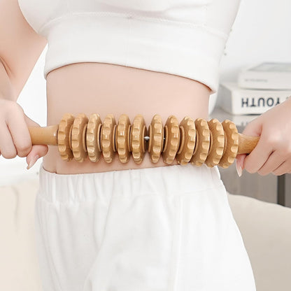 Wooden Massage Roller Wood Therapy Massage Tools Manual Massage Stick Lymphatic Drainage Massager for Maderoterapia, Anti-cellulite, Body Sculpting,Pain Relief(Curved)