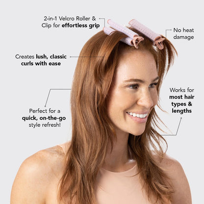 Kitsch Volumizing Hair Clips for Women - Hair Rollers for Volume & Curls - Volumizing Hair Products, Hair Roller Clips for Effortless Curls That Last - 2pc, Terracotta
