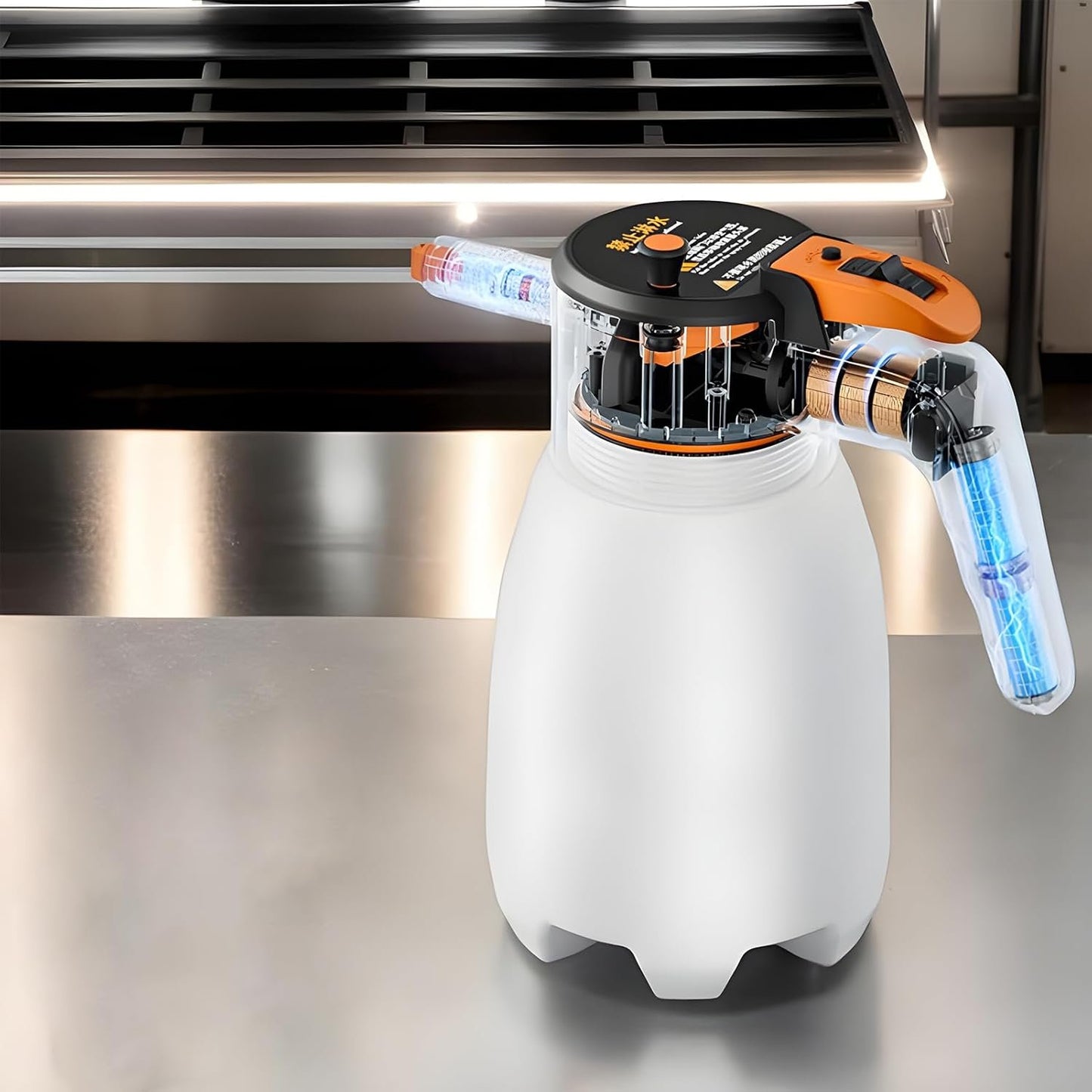 Electric Foam Sprayer, Car Detailing Tool, 4.92 x 9.65 x 4.88 inches, Cleaning Equipment, 1.8L Water Tank, Rechargeable Nozzle, 5 V Charging Port, Compact Size, for Maintenance Solution
