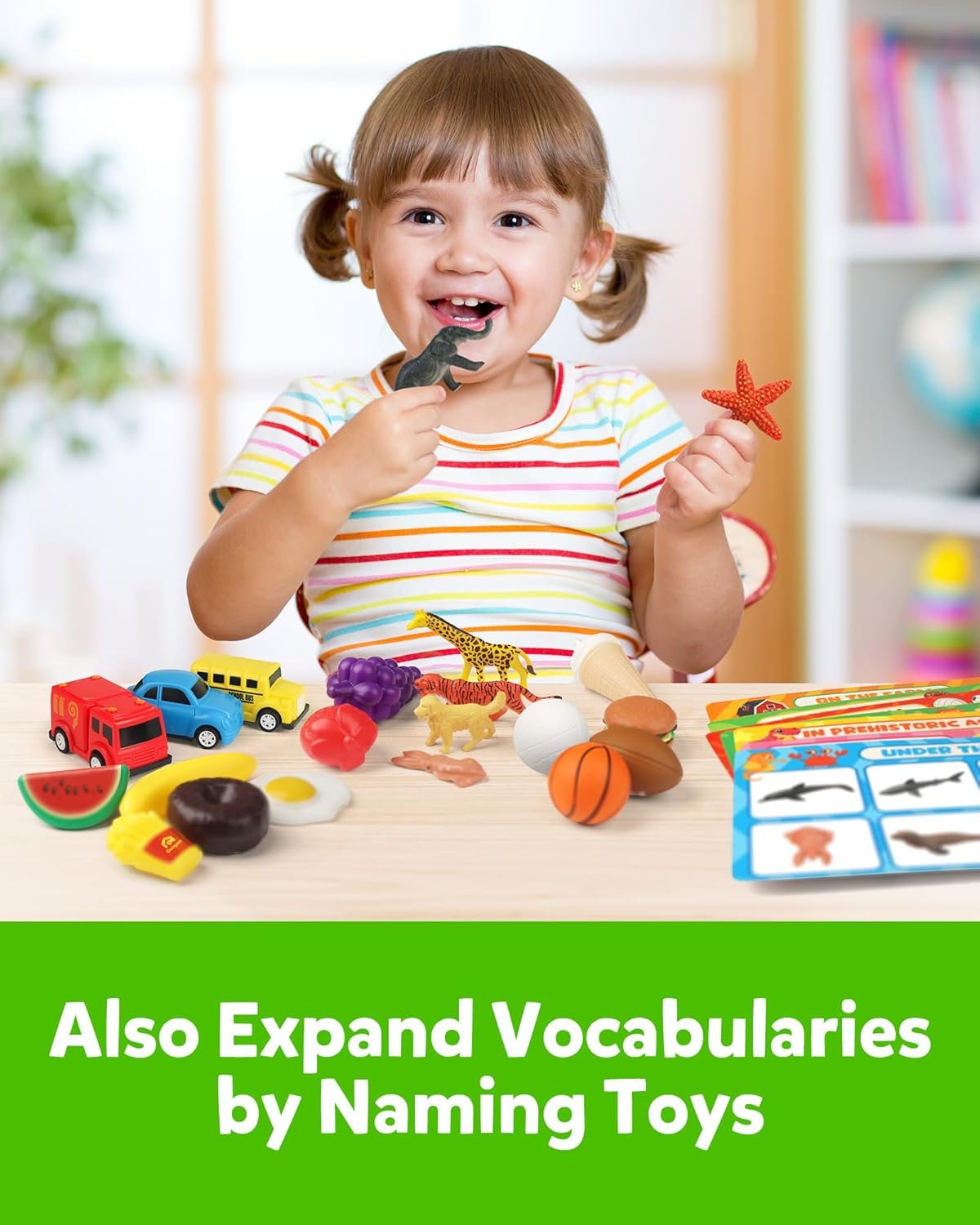 Sorting Toy for Toddlers, Animals Dinosaurs Fruits Vehicles Foods Fishes Balls Farm Playset, Fine Motor Montessori Game Preschool Educational Learning Gift