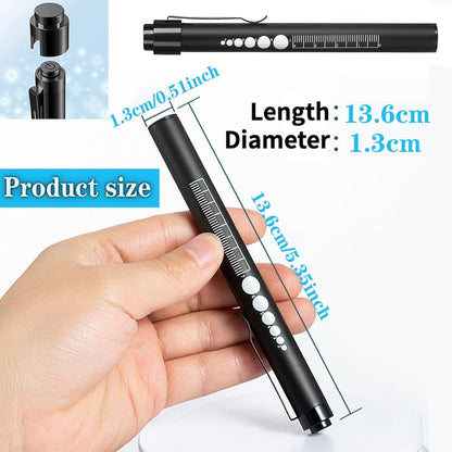 Yuentoen USB Rechargeable Pen Light, Reusable LED Stainless Steel Pocket Penlight, Tactical Flashlight for Emergency, Repair Checking, Home and Outdoor(Black)