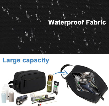 Travel Toiletry Bag for Men Women,Toiletries Dopp Fit, Water Resistant Shaving Bags,Small Bathroom Hygiene Organizer Pouch, Black, Toiletry Bag
