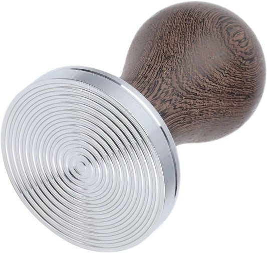 53mm Coffee Tamper | Stainless Steel Base with Wooden Handle | Ergonomic Coffee Press Tool for Baristas/Home Brewing/Coffee Shops | Sturdy & Heat Tolerant