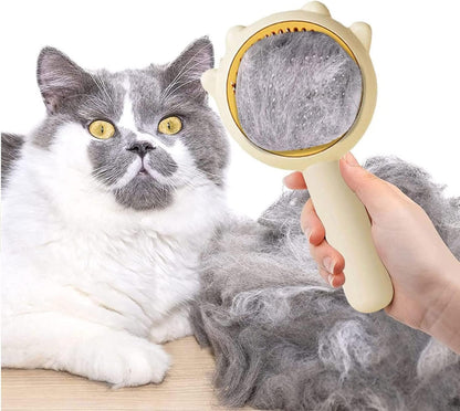 Pet Combing Brush - Cat Grooming Brush Self Cleaning Slicker Brush - Pet Hair Cleaner Brush - Cat Hair Brush Pet Massage Brushes for Cats Dogs (Green)