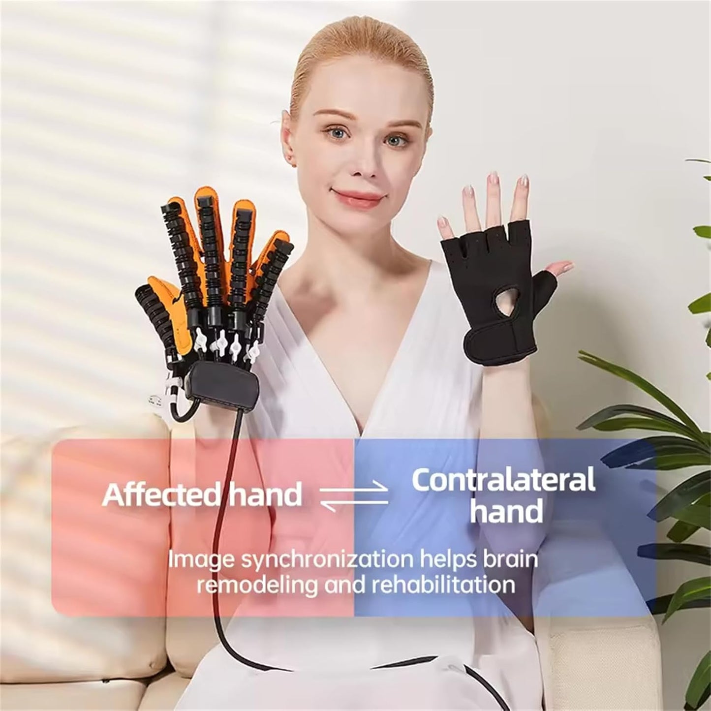XGXHIN Guanti Robot di Riabilitazione Hemiplegia, Finger e Hand Funzione Recupera Attrezzatura di Allenamento, Tempo e Intensità Regolabili