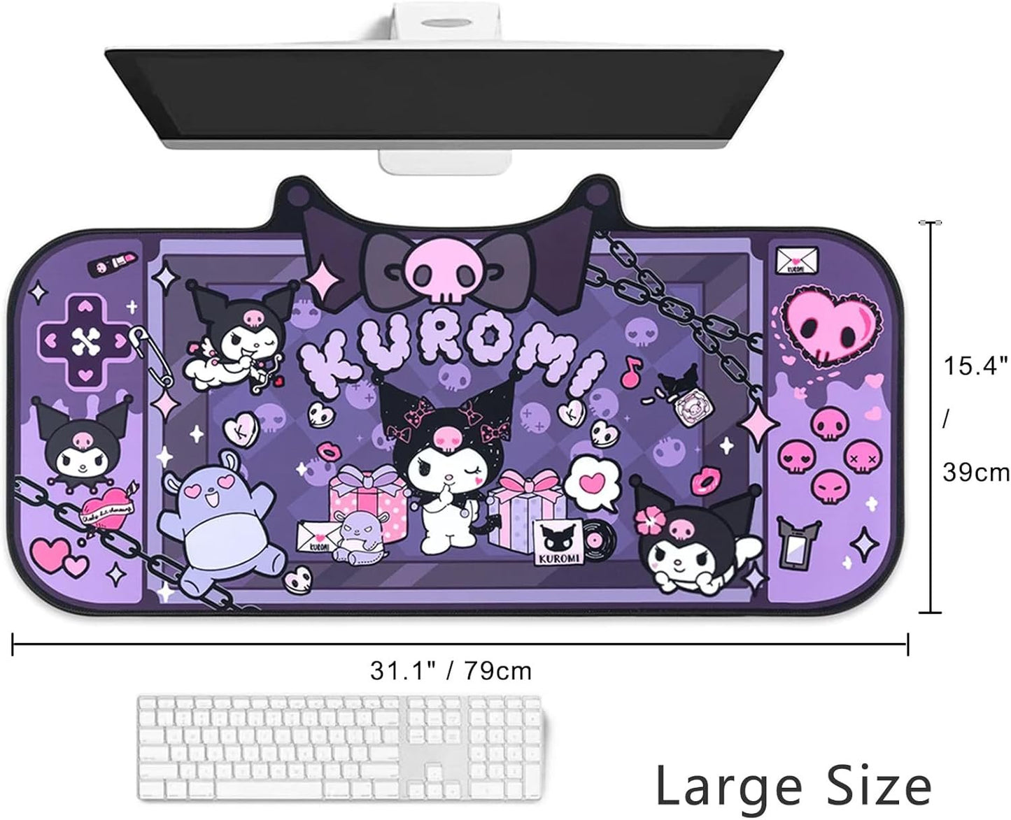 Kawaii Desk Pad XLarge Size, Anime Mouse Pad, Desk Accessories Gaming Mousepad, Room Decor for Girls