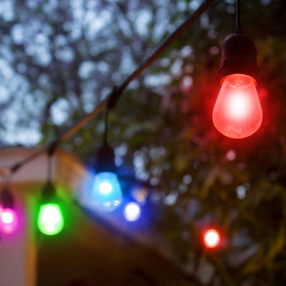 Monster Smart 40ft Bistro+ Patio String Light, Unique Multi-Color/LED Lighting, Indoor/Outdoor, Waterproof, Customizable Via Downloadable App, Compatible with Alexa/Google Assistant/Siri