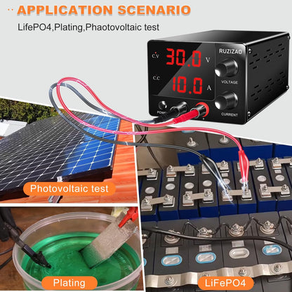 RUZIZAO Laboratory Power Supply 0~30V 0~10A 150W, Adjustable DC Power Supply Bench Power Supply Mini 3-Digit LED Display Encoder Knob Laboratory Power Supply 30V 5A/15V 10A