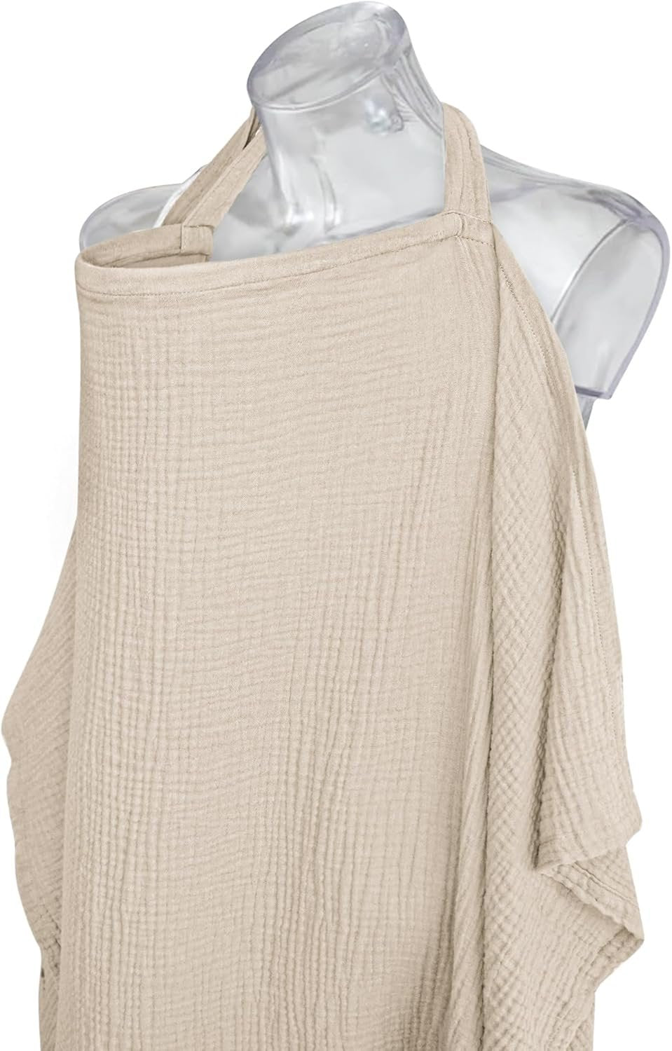Konssy Muslin Nursing Cover for Baby Breastfeeding, Breathable 100% Cotton Breastfeeding Cover with Rigid Hoop for Mother Nursing Apron, Multi-use Carseat Canopy