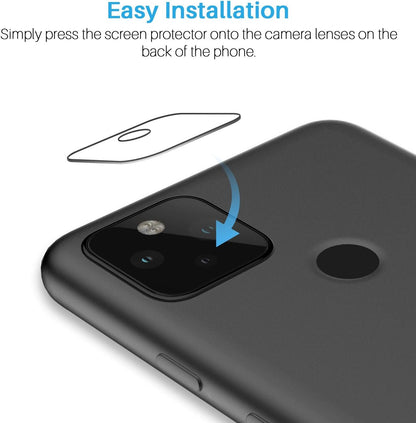 LK [6 Pack] 3 Pack Screen Protector for Google Pixel 5 + 3 Pack Camera Lens Protector, Anti-Scratch, Easy-Installation Tool, Tempered Glass 9H Hardness for Google Pixel 5