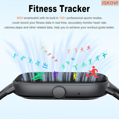 ISKOVI Smart Watch for Men Women Answer/Make Calls,Smartwatch with Heart Rate Sleep Counter Fitness Tracker, 100+ Sport Modes IP68 Waterproof Step Counter Smartwatch for iOS Android,Black