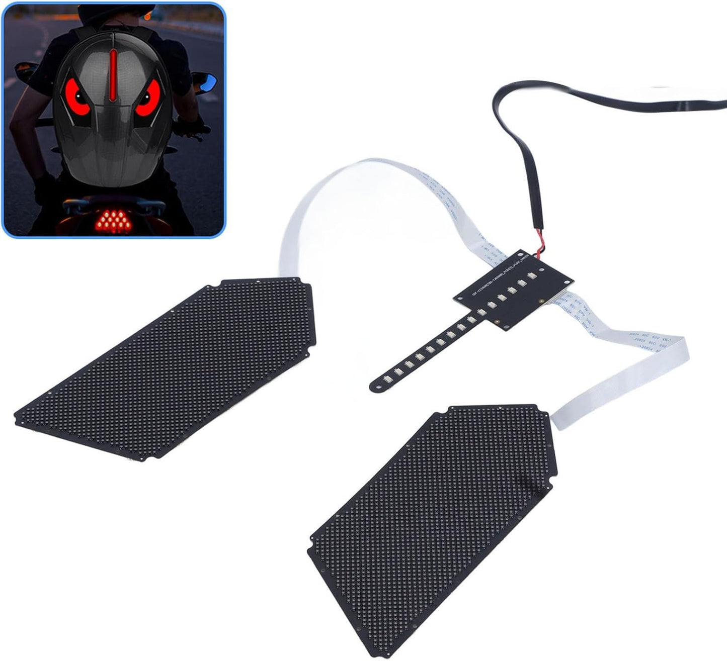 LED Backpack Eye Display Bluetooth Programmable LED Eyes Screen 60x96 Resolution DC12V Power Supply for Backpacks Shirts Vests Cars Motorcycles