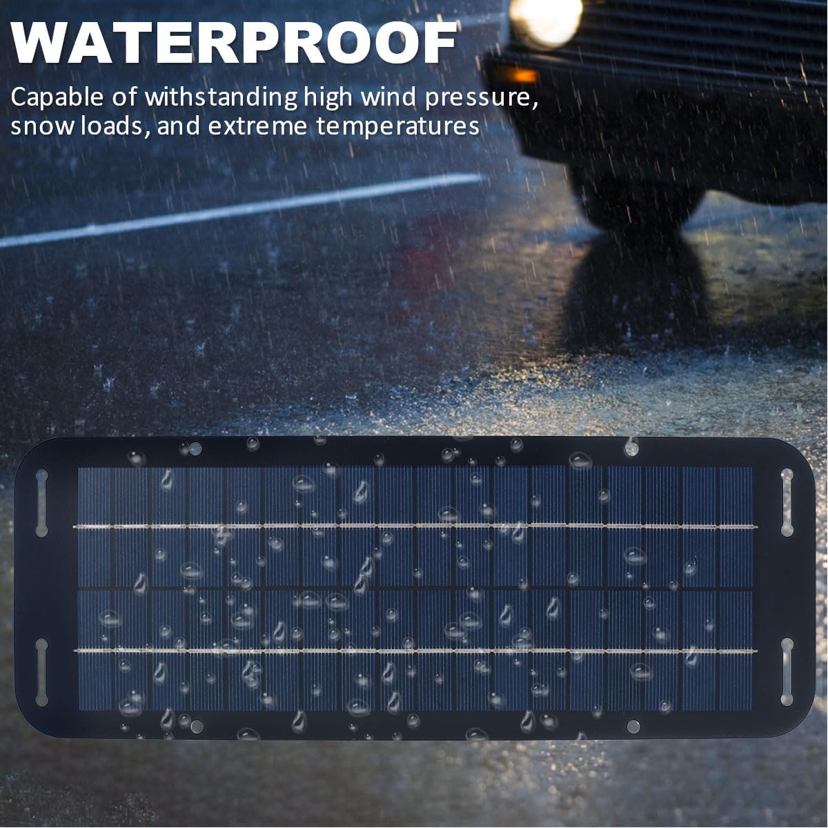 Solar Panel Kit, 30w 12v Solar Trickle Charger, 14 X 5 inch Portable Solar Powered Charger Kit with 4 Suction Cups, High-Efficiency Car Battery Charging for Car Rv Boat Motorcycl