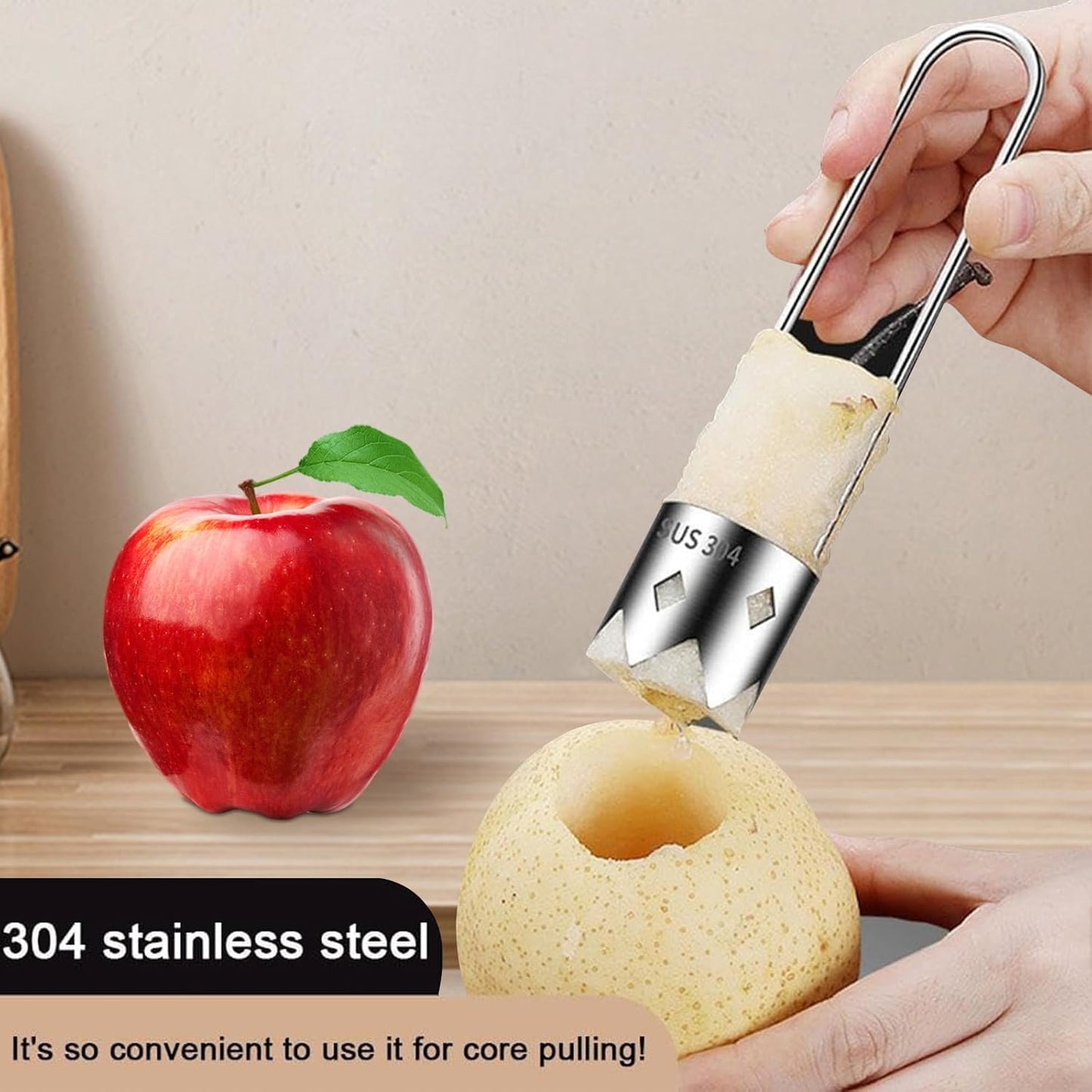 2024 Upgraded Stainless Steel Fruit and Bell Pepper Corer - Red Pepper Seed Remover Tool for Vegetables and Kitchen Gadget, 1 Pack