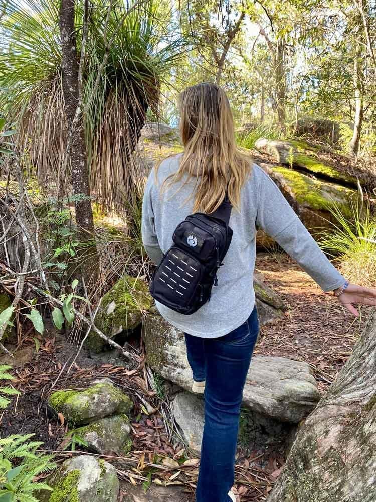 TORCH Sling Bag Single Shoulder Crossbody Backpack Urban Outdoor Sports Military Style MOLLE Travel Pack for EDC Gear V2 Black, Black, 10L, ['Sling Bag']