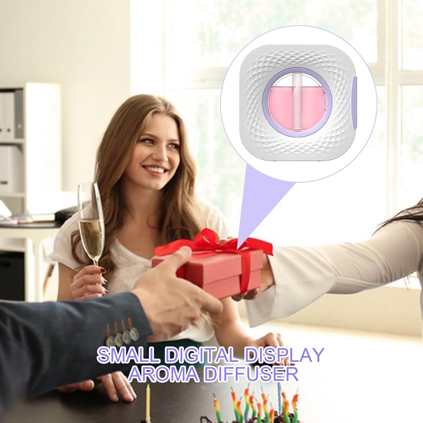 Automatic Aromatherapy Diffuser, Scent Air Machine with Adjustable Mist, ABS Material, Essential Oil Freshener for Car, Pet Area, Living Room, Bathroom, Office and Home Relaxation, 10 x 10 x 3 cm